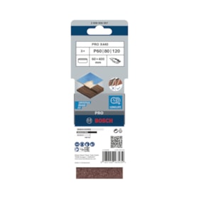 Jogo de Cinta de Lixa Bosch PRO X440 3 Peças 60x400mm G60/80/120