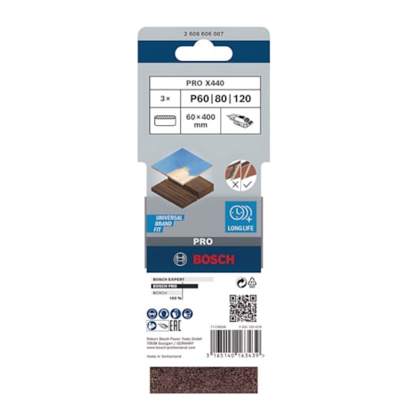 Jogo de Cinta de Lixa PRO X440 60x400mm GR 60/80/120 com 3 Peças 2608606007 BOSCH-2f03c815-e60a-4085-a7b2-005b8de36867