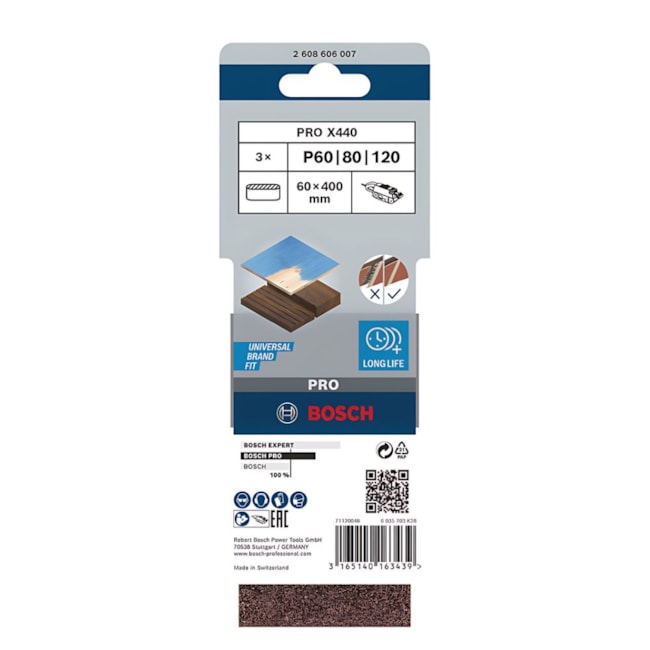 Jogo de Cinta de Lixa PRO X440 60x400mm GR 60/80/120 com 3 Peças 2608606007 BOSCH-6b37c25a-6fd8-4c15-958f-3bfb3cc5ea68