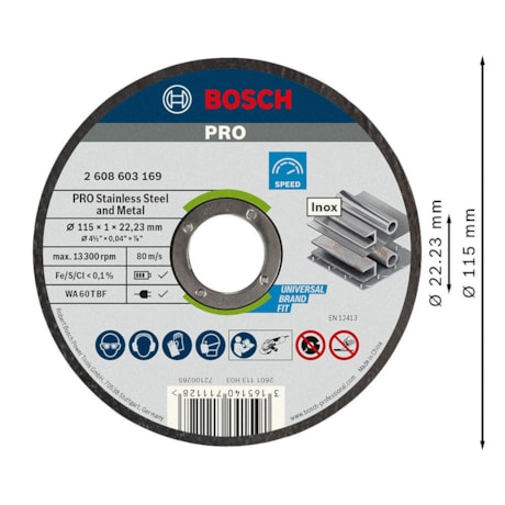 Jogo de Disco de Corte PRO Stainless Steel and Metal 4.1/2