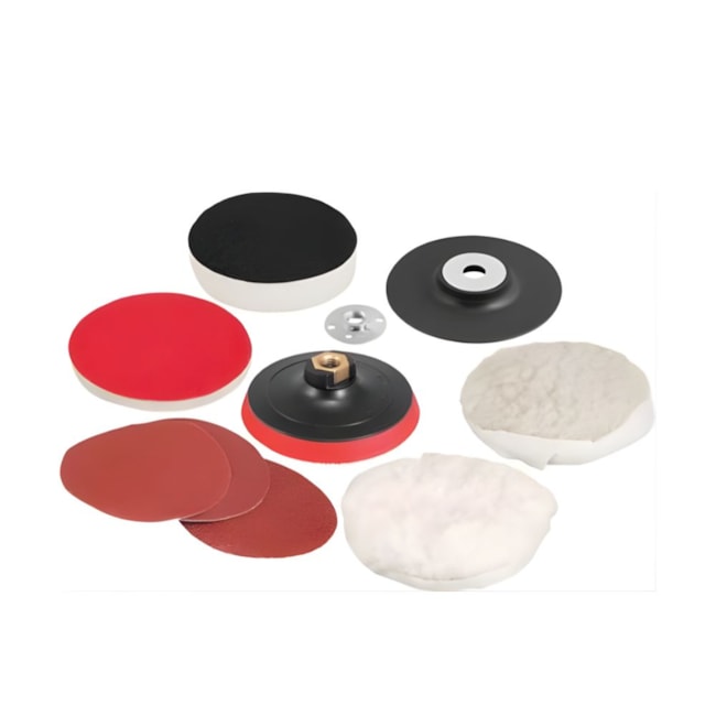 Jogo de Discos para Lixar e Polir + Suporte com Pluma 4.1/2