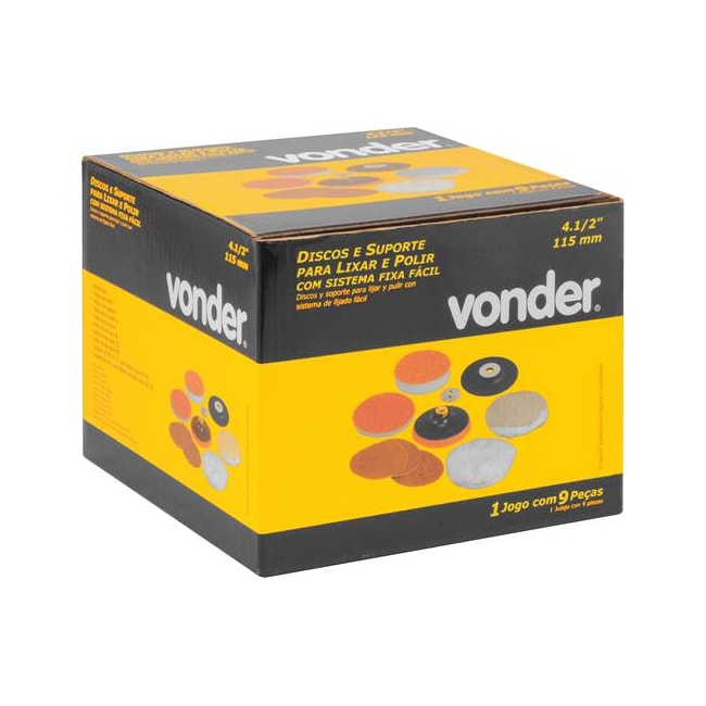 Jogo de Discos para Lixar e Polir + Suporte com Pluma 4.1/2