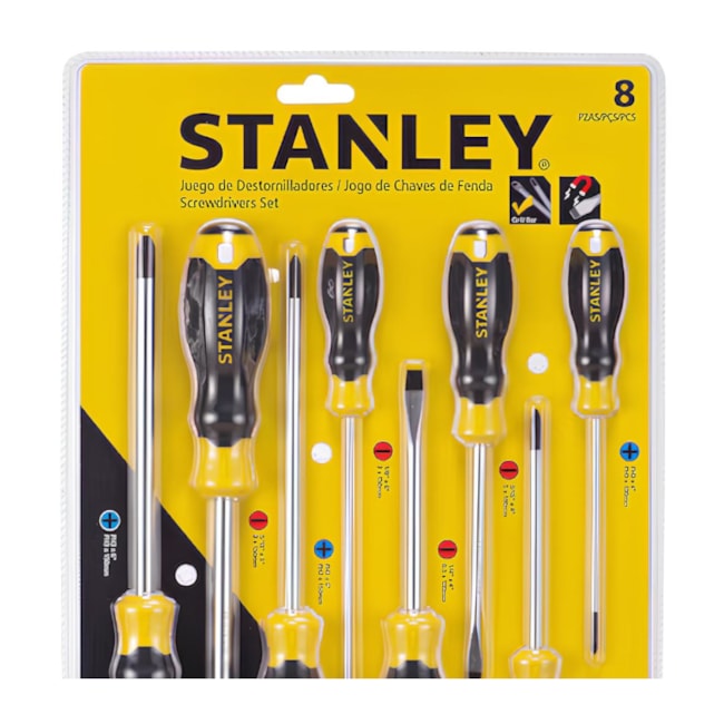Jogo de Fenda e Phillips Emborrachada com 8 Peças STMT66675-840 STANLEY-cbafcace-d87c-4fce-8f98-0edb3da296ab