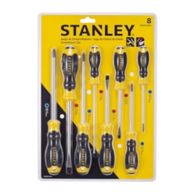 Jogo de Fenda e Phillips Emborrachada com 8 Peças STMT66675-840 STANLEY