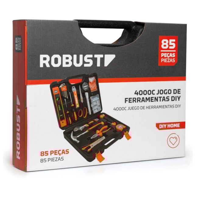 Jogo de Ferramentas DIY Reparos e Manutenções com 85 Peças 4000C S21003085 ROBUST-4abd38a6-3c02-426d-a945-069252029c79