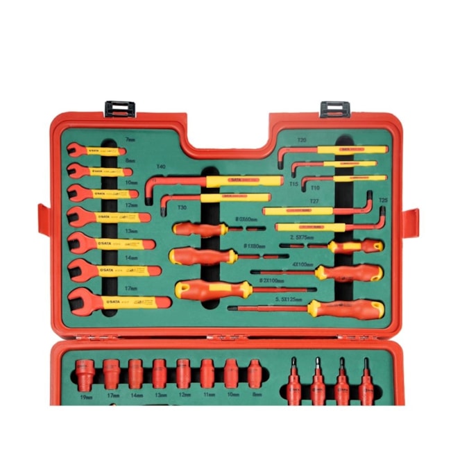 Jogo de Ferramentas Isoladas IEC 60900 1000V VDE Maleta com 39 Peças ST09933 SATA-e3f60116-5416-4634-83db-59b9b35cc57b