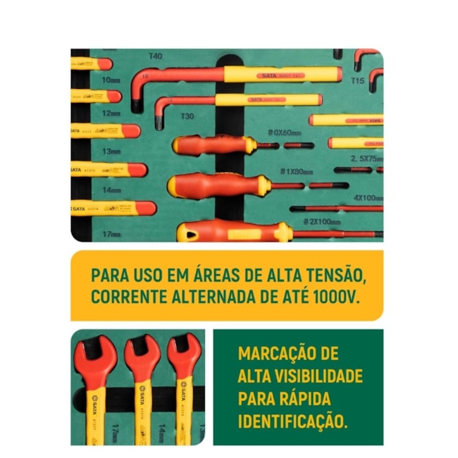 Jogo de Ferramentas Isoladas IEC 60900 1000V VDE Maleta com 39 Peças ST09933 SATA-e4f7933f-9168-4613-8937-9e7bd9a3a69b