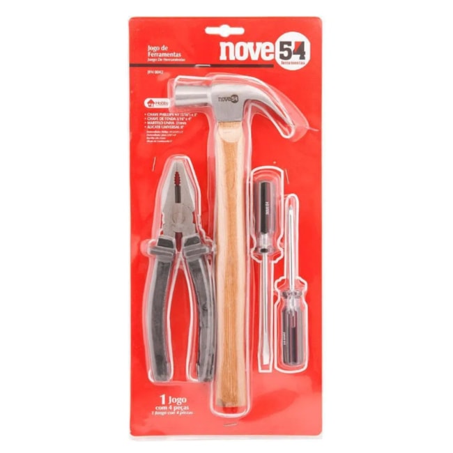 Jogo de Ferramentas Manuais com 4 Peças JF 042 NOVE54-20e3b5ab-d5f5-4b03-9318-ba288a1be3ab