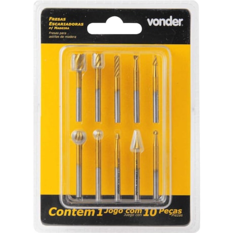 Jogo de Fresas Escariadoras p/ Madeira com 10 Peças 3599039010 VONDER-34265ff3-10d9-408b-9698-dcd8459d63f7