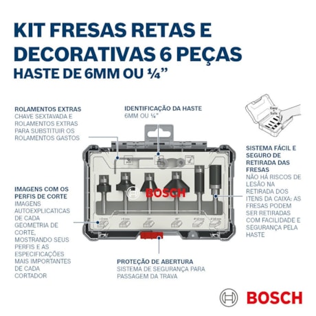 Jogo de Fresas Haste 6mm 2607017468 BOSCH-8060273c-4541-4058-8d9b-d80e83c4bfa8