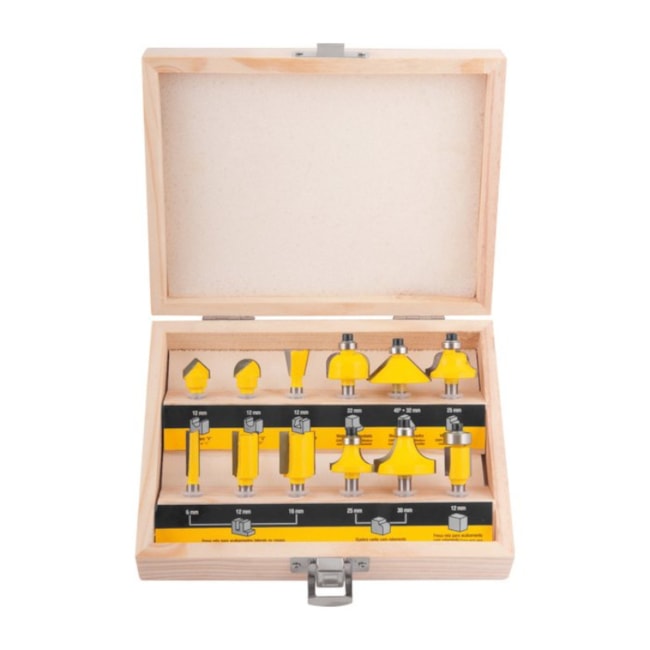 Jogo de Fresas para Madeira com 12 Peças e Maleta 5314120120 VONDER-a2e5664e-b965-4b9c-97a1-abd7de9ceca0