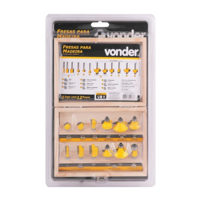 Jogo de Fresas para Madeira com 12 Peças e Maleta 5314120120 VONDER-0c89ddfe-c794-4d24-8843-70e8d82eb9c8