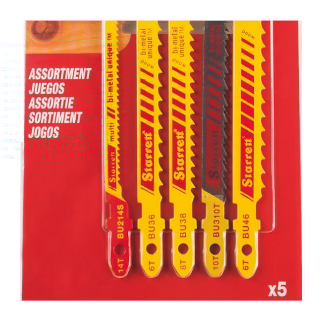 Jogo de Lâminas de Serra Tico Tico Bimetal para Madeira 5 Peças BU1 STARRETT-ab8773eb-5615-409a-99b7-732845c22205