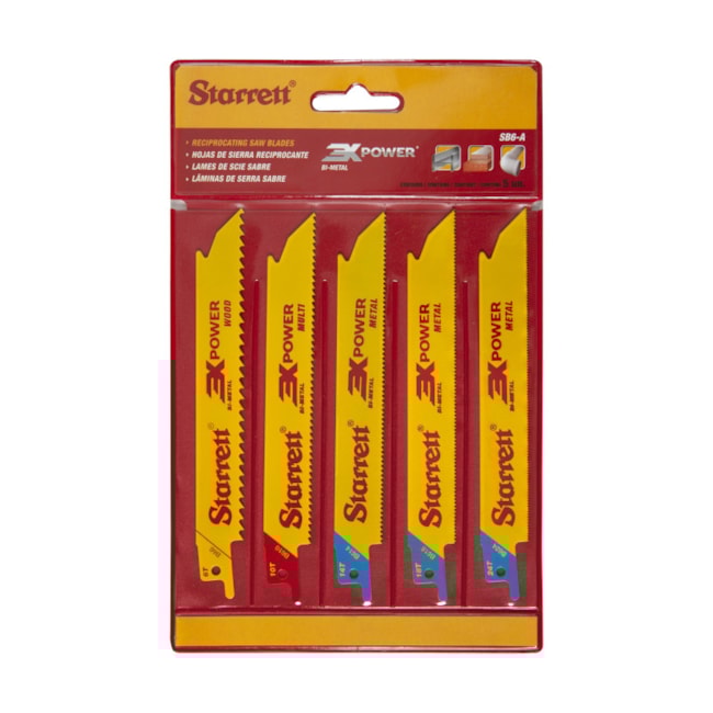 Jogo de Lâminas Serra Sabre Bimetal 5 Peças SB6-A STARRETT-a6c5ee92-bddd-4d47-b2f6-9b5878d02f19