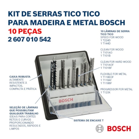 Jogo de Lâminas Serra Tico Tico T Metal / Madeira com 10 Peças 2607010542 BOSCH-89c3b5fe-5a9b-4404-9f64-6fb35ed6e869