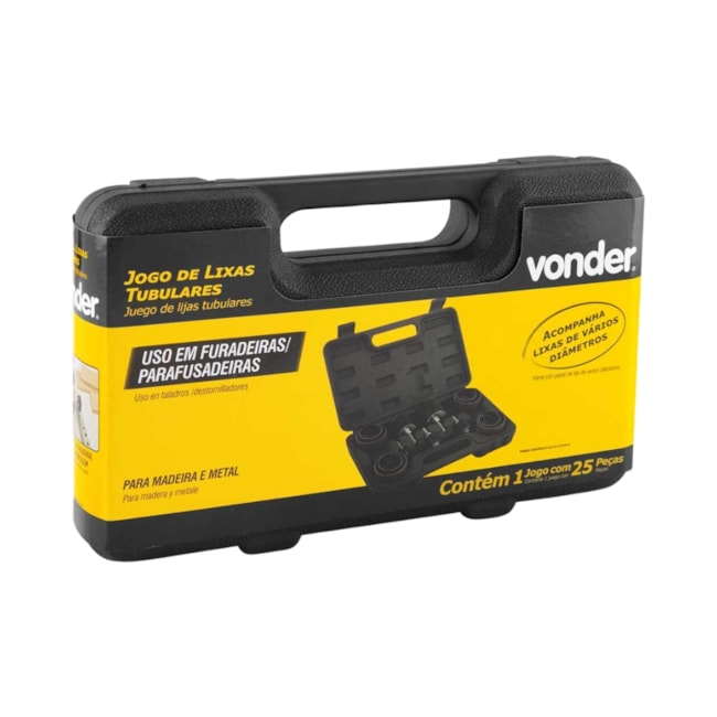 Jogo de Lixas Tubulares para Furadeira Parafusadeira com 25 peças Grão 80 1250005025 VONDER-9973cf6d-45e6-4cd0-925a-0558b6964917