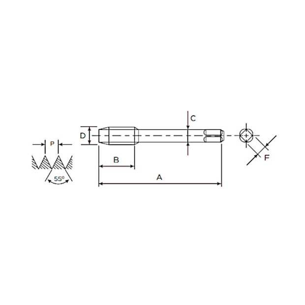 Jogo de Macho Manual HSS BSP 1/4