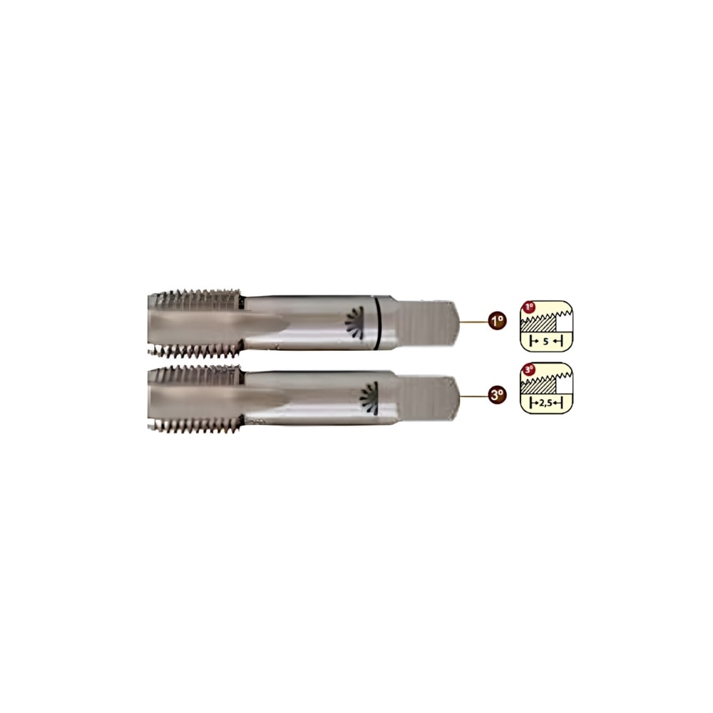 Bohrcraft Handgewindebohrer DIN 5157 G HSS-G, Whitworth-Rohr 3/8 Zoll x 19, 2-teilig in Unibox