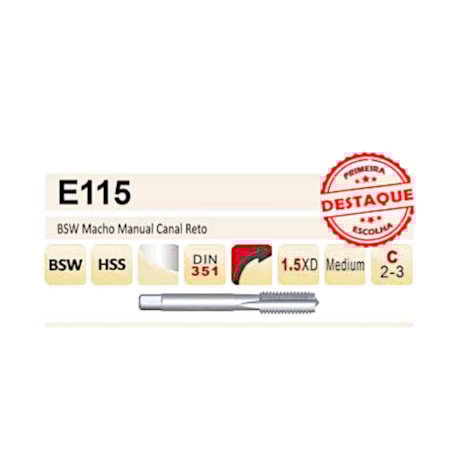 Jogo de Macho Manual HSS BSW 3/8