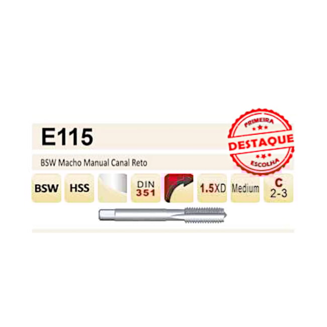Jogo de Macho Manual HSS BSW 3/8