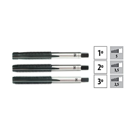 Jogo de Macho Manual HSS-E M12x1,75mm Din 13 Oxidado 3 Peças 104 OSG-b2554dd7-3bcb-4cec-9634-884a314e4b29