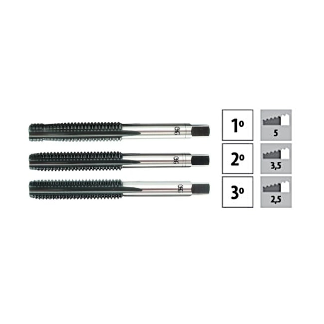 Jogo de Macho Manual HSS-E M6x1,00mm Din 13 Oxidado 3 Peças 104 OSG-2bd7def6-9c32-485f-8606-a54bc88892d5