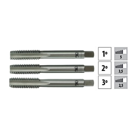 Jogo de Macho Manual HSS M2.2x0,45mm Din 352 3 Peças 101 OSG-50219005-8883-406b-ad44-cf894bcfc84b