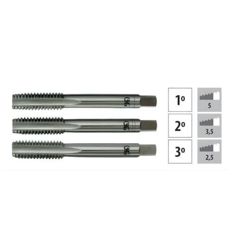 Jogo de Macho Manual HSS M39x4,00mm Din352 de 3 Peças 101 OSG-0e3725fe-d53a-481a-9cde-cf2e3bbe390f