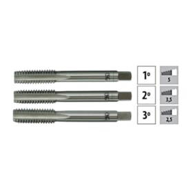 Jogo de Macho Manual HSS M3x0,50mm Din 352 3 Peças 101 OSG