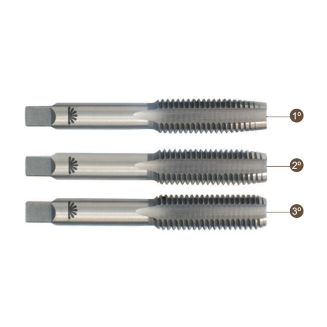 Jogo de Macho Manual HSS M4x0,70mm Din 352 3 Peças HTOM101 HTOM-68c04812-0528-469c-8fec-17a8372b09b6