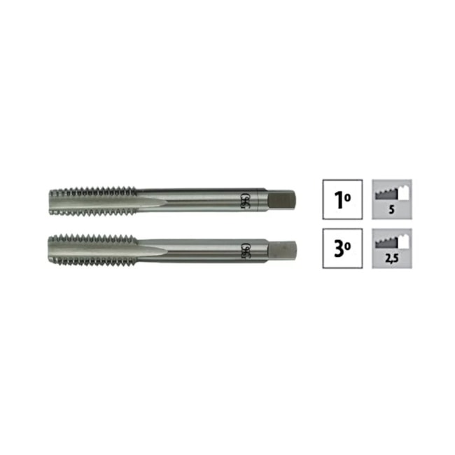 Jogo de Macho Manual HSS M5x0,50mm Din 2181 2 Peças 102 OSG-8c97a9da-17d1-4132-8773-0b15c7ad4041