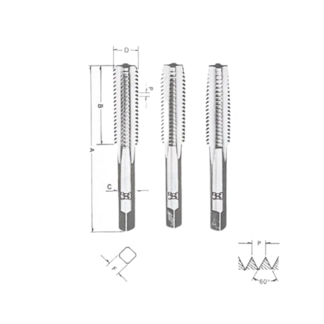 Jogo de Macho Manual HSS M6X1.0mm ANSI Aço Rápido com 3 Peças 101A OSG