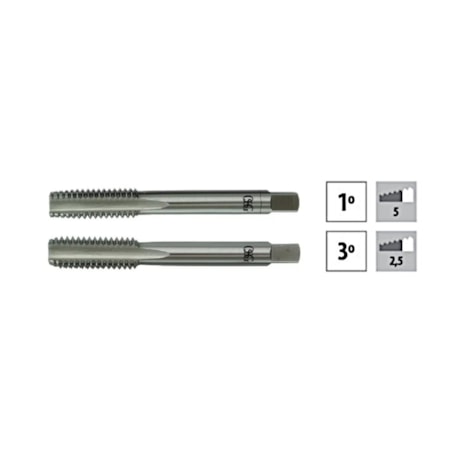 KS Tools 331.1116 Set Di Maschi A Mano In HSS - Filettatura Metrica MF 14x1.25, 2 Pezzi