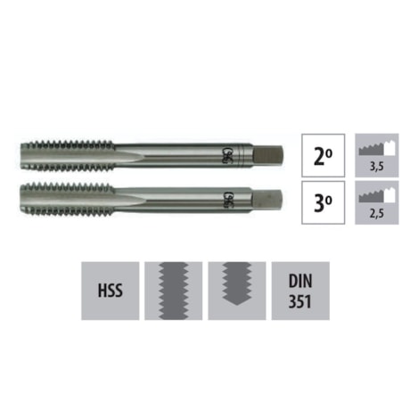 Jogo de Macho Manual HSS UNC 1/4