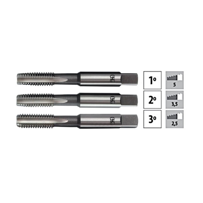 Jogo de Macho Manual HSS UNC NR 4x40FPP Din 351 3pçs 100A OSG-3f64cd52-7ef0-4bb6-965c-6c5161107097