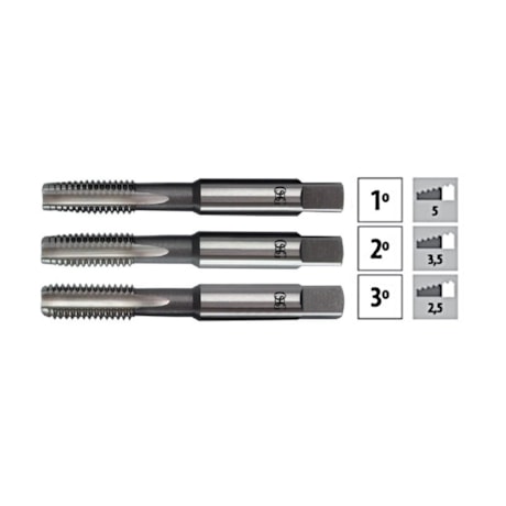 Jogo de Macho Manual HSS UNC NR 6x32FPP Din 351 3pçs 100A OSG