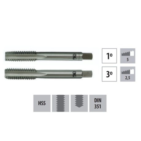 Jogo de Macho Manual HSS UNF Nº8 x 36 DIN351 de 2 Machos (1° e 3°) 100B OSG-3347139e-5fa2-4a68-9f05-30adc41e8d8e