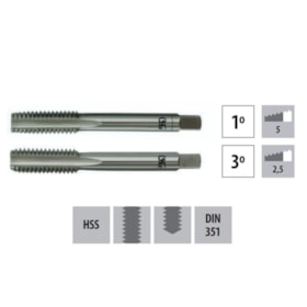 Jogo de Macho Manual HSS UNF Nº8 x 36 DIN351 de 2 Machos (1° e 3°) 100B OSG
