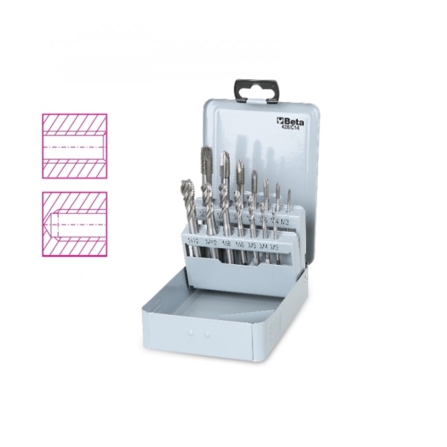 Jogo de Macho Máquina HSS PH/CH M3 a M12 14 Peças 428/C14 BETA-c07fc3fb-bfe6-4a0b-98e4-723f8b003ebd