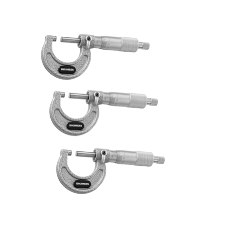 Jogo de Micrômetros Externo Arco em Ferro Fundido com 3 Peças de 0 a 75mm 110.112 DIGIMESS