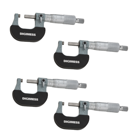 Jogo de Micrômetros Externos com Arco em Aço Forjado e 4 Peças de 0 a 100mm 110.214-2 DIGIMESS-e735d39e-c634-4151-a799-682e0d2860e5