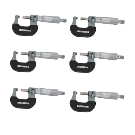 Jogo de Micrômetros Externos com Arco em Aço Forjado e 6 Peças de 0 a 150mm 110.214-3 DIGIMESS-0c6a95fd-61ba-43eb-ba94-918cf25b8ede