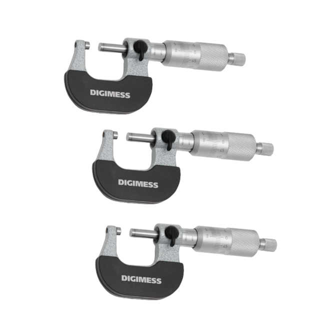 Jogo de Micrômetros Externos com Graduação Milesimal e 3 Peças de 0 a 75mm/0.001mm 110.214B DIGIMESS-25239a99-307d-4942-a52d-c022c4b66906