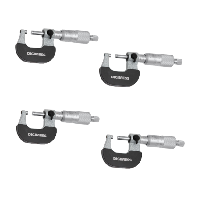 Jogo de Micrômetros Externos com Graduação Milesimal e 4 Peças de 0 a 100mm/0.001mm 110.214C DIGIMESS-300ce790-b33a-43bb-a9a8-9946eb4cde02