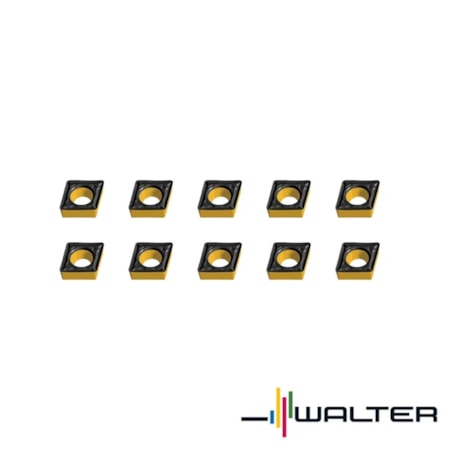 Jogo de Pastilhas Metal Duro Torneamento para Aço com 10 Peças CCMT09T3 Raio 0,2mm WALTER-425d18bc-2315-4bcf-9174-a09431b29e1b