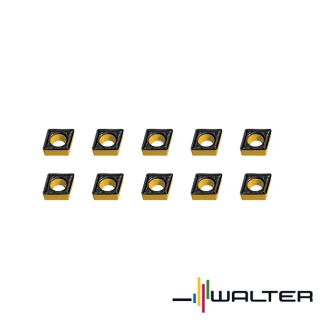 Jogo de Pastilhas Metal Duro Torneamento para Aço com 10 Peças CCMT09T3 Raio 0,2mm WALTER-343ac811-073f-4aa6-a470-fc5ebea32f19