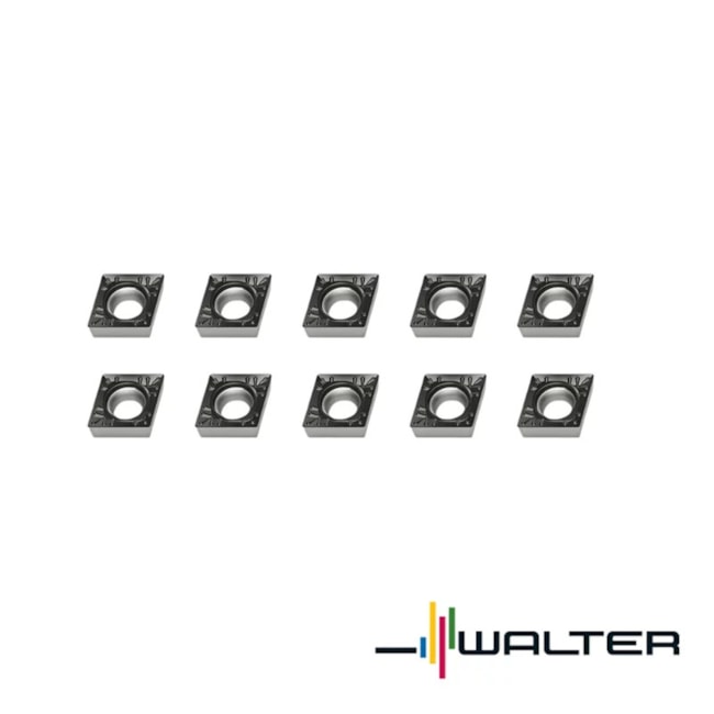 Jogo de Pastilhas Metal Duro Torneamento para Aço com 10 Peças CCMT09T3 Raio 0,4mm WALTER-4773a494-d163-42f7-9834-64d057cf6201