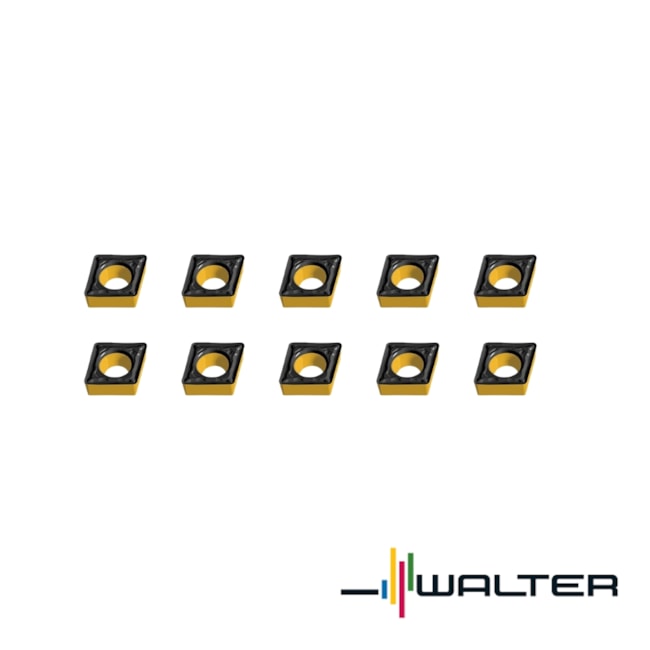 Jogo de Pastilhas Metal Duro Torneamento para Aço com 10 Peças CCMT1204 Raio 0,8mm WALTER-4f9c4bf0-ce9d-4940-82e4-92d1bfbd4553