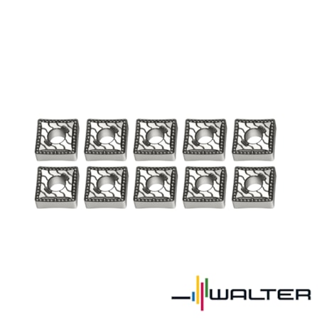 Jogo de Pastilhas Metal Duro Torneamento para Aço Raio com 10 Peças 0,8mm SNMG0903 WALTER