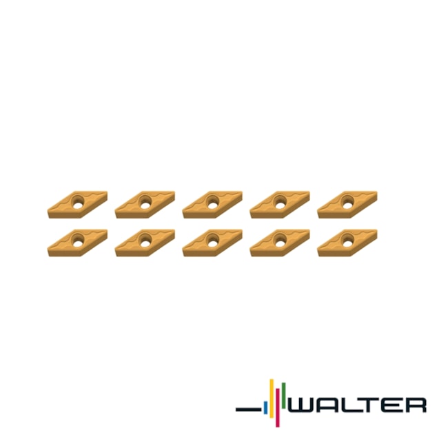 Jogo de Pastilhas Metal Duro Torneamento para Aço Raio com 10 Peças 1,2 mm VCMT1604 WALTER-244b6cc0-26a0-4656-9047-315295b7ca13
